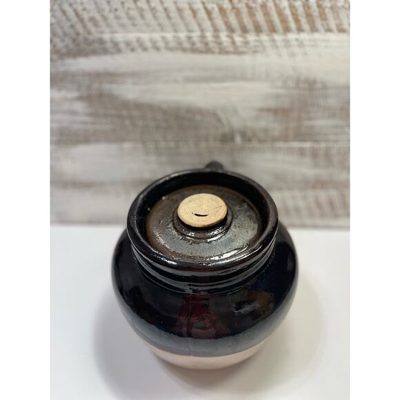 Vintage Primitive Number 3 Bean Pot/Crock One Handle with Lid - Picture 4 of 9
